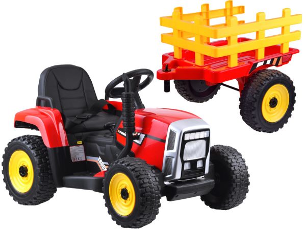 Detský elektrický traktor s vlečkou červený J-PA0242 CZ – Obrázok 5