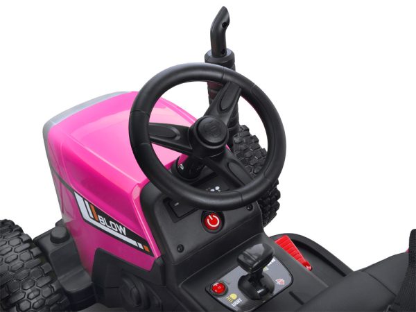 Detský elektrický traktor s vlečkou ružový J-PA0242 RO – Obrázok 3
