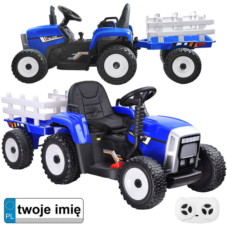 Detský elektrický traktor s vlečkou modrý J-PA0242 NI – Obrázok 6
