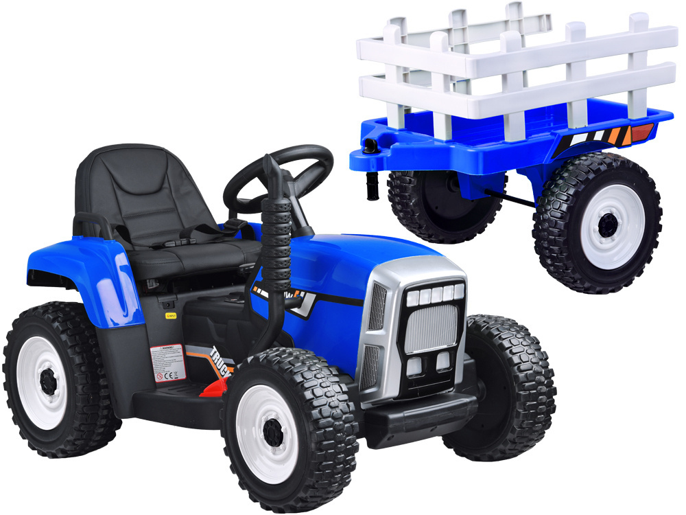 Detský elektrický traktor s vlečkou modrý J-PA0242 NI – Obrázok 4
