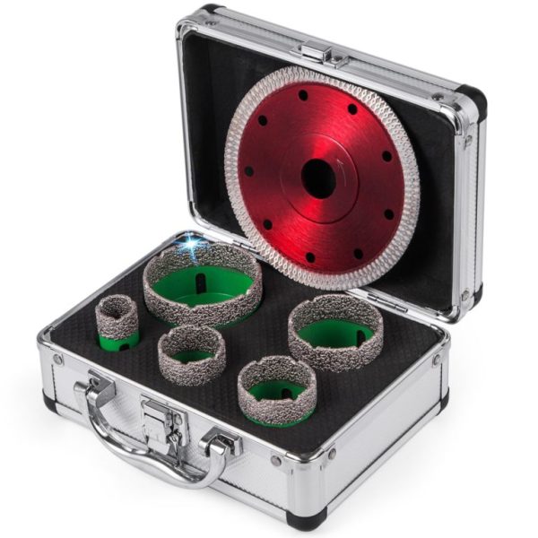 Sada 6 Ks Diamantových Vykružovacích Vrtákov (22/35/40/50/65 Mm) + Rezný Kotúč (125mm) – Obrázok 6