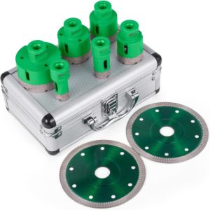 Sada 6 Ks Diamantových Vykružovacích Vrtákov (20mm-68mm) + 2 Kotúče (125mm)