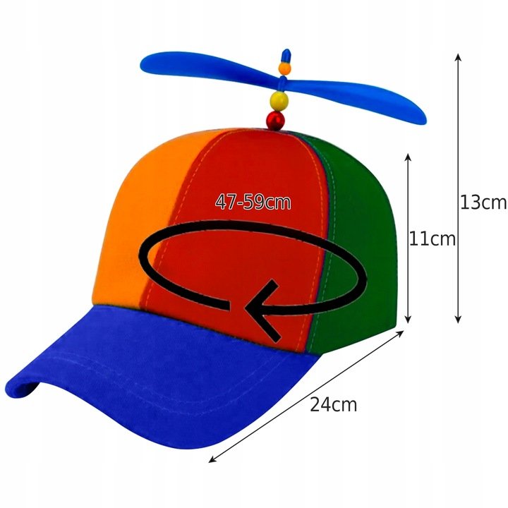 Malatec 23632 Šiltovka s vrtuľou Unisex, viacfarebná – Obrázok 3