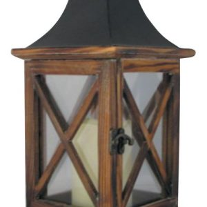 Lampáš MagicHome LW8834, 16x16x35 cm, LED, 3xAAA, drevo