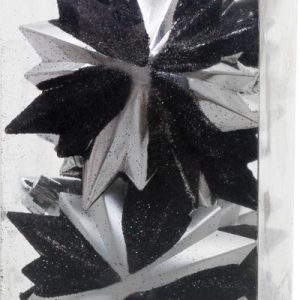 Ozdoba MagicHome Vianoce, 6 ks, čierno - strieborná, 8x9,5 cm