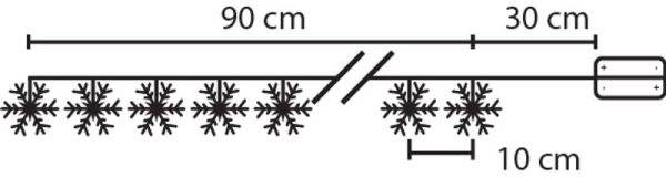 Reťaz MagicHome Vianoce SnowFlake, 10 LED studená biela, jednoduché svietenie, 2xAA, IP20, interiér, osvetlenie, L-0,90 m – Obrázok 3