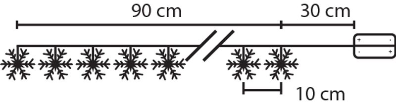 Reťaz MagicHome Vianoce SnowFlake, 10 LED studená biela, jednoduché svietenie, 2xAA, IP20, interiér, osvetlenie, L-0,90 m – Obrázok 3