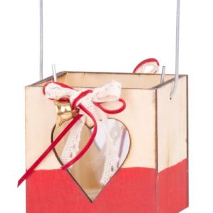 Dekorácia MagicHome Vianoce Woodeco, lampáš s pohárikom, bal. 5 ks, 8x8 cm
