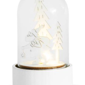 Dekorácia MagicHome Vianoce Woodeco, Santa v skle, 1xLED, 5x10 cm
