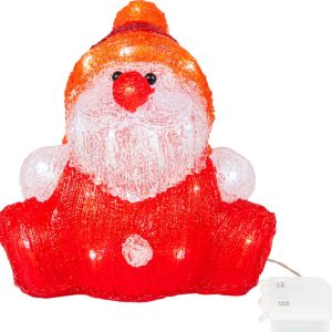 Dekorácia MagicHome Vianoce, Santa klaus, 30 LED, časovač, akryl, 3xAA, IP44, exteriér, 24x21x24 cm