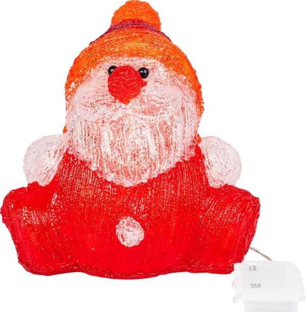 Dekorácia MagicHome Vianoce, Santa klaus, 30 LED, časovač, akryl, 3xAA, IP44, exteriér, 24x21x24 cm – Obrázok 3