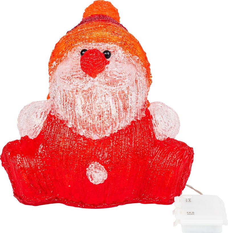 Dekorácia MagicHome Vianoce, Santa klaus, 30 LED, časovač, akryl, 3xAA, IP44, exteriér, 24x21x24 cm – Obrázok 3