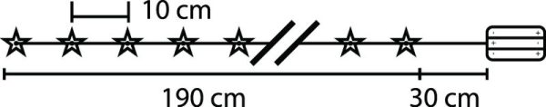 Reťaz MagicHome Vianoce Micro Star, 20 LED teplá biela, jednoduché svietenie, 3xAA, interiér, osvetlenie, L-1,90 m – Obrázok 2