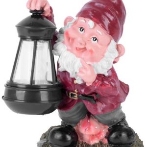 Dekorácia Strend Pro Gecco, trpaslík, 17x16x27 cm, keramika, solárna, 1 LED, AA