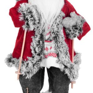 Dekorácia MagicHome Vianoce, Santa na lyžiach, 45 cm