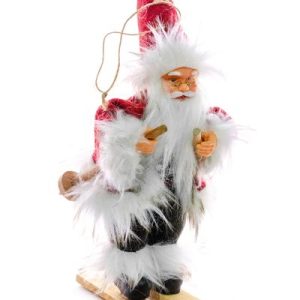 Dekorácia MagicHome Vianoce, Santa na lyžiach, 18 cm