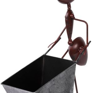 Dekoracia MagicHome Mecco 4212, Mravec s vozíkom, 46 cm, plech