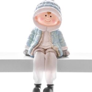 Postavička MagicHome Vianoce, Chlapček, polyresin, 11x8x13 cm
