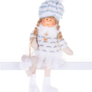 Dekorácia MagicHome Vianoce, Deti, biele, 22 cm