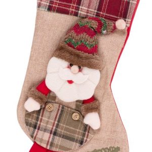 Dekorácia MagicHome Vianoce, Ponožka Santa, 50 cm