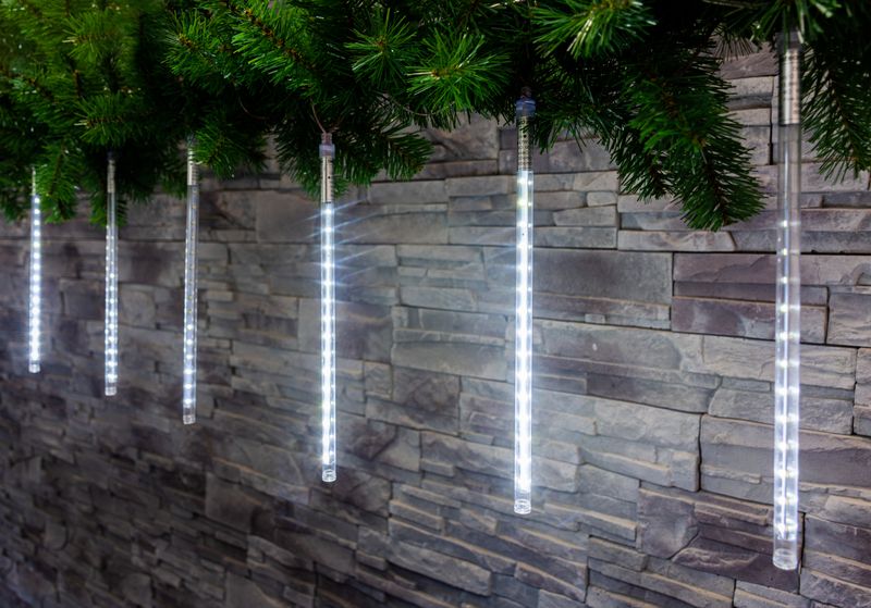 Reťaz MagicHome Vianoce Icicle, 240 LED studená biela, 8 cencúľov, vodopádový efekt, 230 V, 50 Hz, IP44, exteriér, osvetlenie, L-2,50 x 0,30 m – Obrázok 3