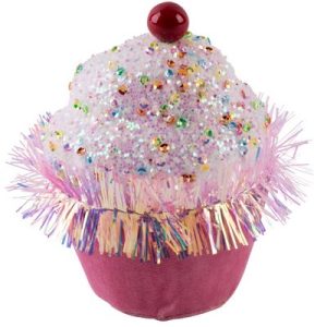 Dekorácia MagicHome Vianoce Candy Line, mafin, ružový, závesný, 7x7x11 cm