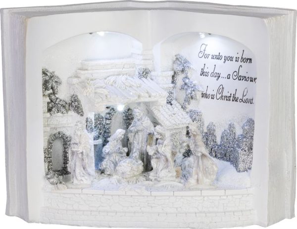 Dekorácia MagicHome Vianoce, Betlehem v knihe, anglický názov, 3 LED, 3xAA, interiér, 27,50x12x19 cm – Obrázok 3