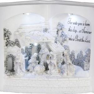 Dekorácia MagicHome Vianoce, Betlehem v knihe, anglický názov, 3 LED, 3xAA, interiér, 27,50x12x19 cm