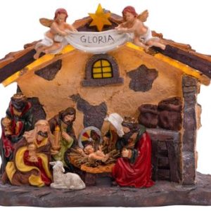 Dekorácia MagicHome Vianoce, Betlehem, 21 LED teplá biela, 3xAA, interiér, 36x15x29 cm