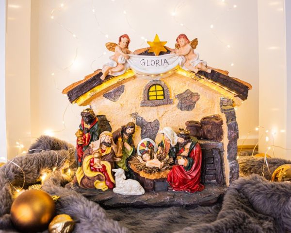 Dekorácia MagicHome Vianoce, Betlehem, 21 LED teplá biela, 3xAA, interiér, 36x15x29 cm – Obrázok 2