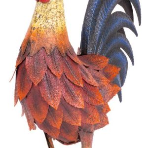 Dekorácia MagicHome Mecco, Kohút, plech, 37,5x17x51 cm