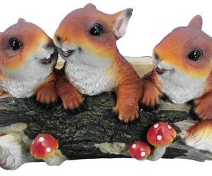 Dekorácia MagicHome Gecco, Veveričky na konári, polyresin, 31x22x20 cm