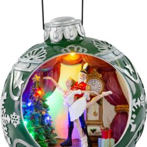 Dekorácia MagicHome Vianoce, Balet v guli, 7 LED, farebná, s melódiami, 3xAA, interiér, 30,50x26,50x31,70 cm