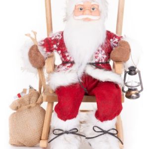 Dekorácia MagicHome Vianoce, Santa, sediaci, 46 cm