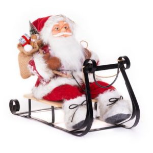 Dekorácia MagicHome Vianoce, Santa na sánkach, červený, 46 cm