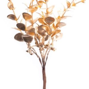Vetvička MagicHome Vianoce, eukalyptus, zlatá, 15 cm