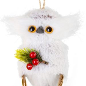 Sova MagicHome Vianoce, biela, 18x8x6 cm