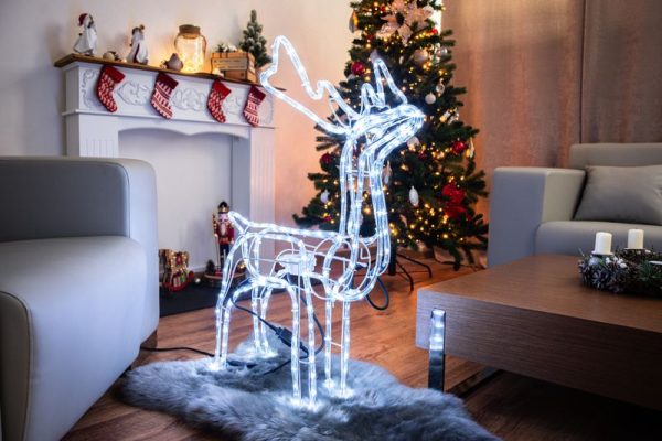 Dekorácia MagicHome Vianoce, Sob, 216x LED studená biela, s otočnou hlavou, 230V, 50 Hz, exteriér, 64,50x44,50x84 cm – Obrázok 2