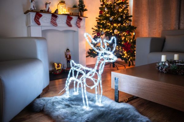 Dekorácia MagicHome Vianoce, Sob, 144x LED studená biela, 230V, exteriér, 59x27,50x64 cm – Obrázok 3