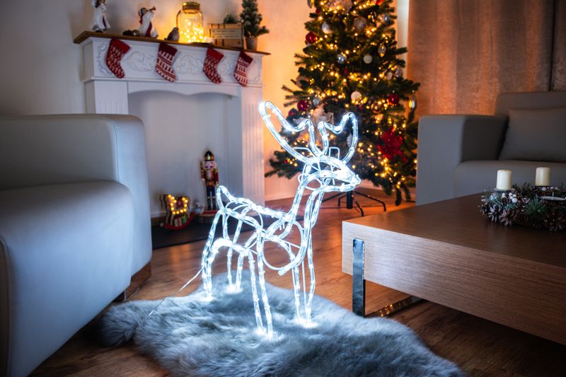 Dekorácia MagicHome Vianoce, Sob, 144x LED studená biela, 230V, exteriér, 59x27,50x64 cm – Obrázok 3