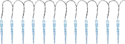 Reťaz MagicHome Vianoce Icicle, 12x LED studená biela, 12 cencúľov, 3xAA, IP44, exteriér, osvetlenie, L-2,20 m