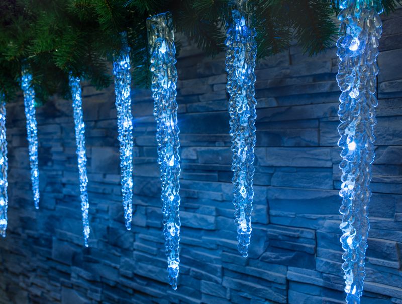 Reťaz MagicHome Vianoce Icicle, 65x LED ľadovo modrá, 8 funkcií, 230 V, 50 Hz, IP44, exteriér, osvetlenie, L-2,70 m – Obrázok 3