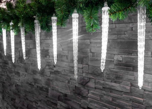 Reťaz MagicHome Vianoce Icicle, 352x LED studená biela, 16 cencúľov, vodopádový efekt, 230 V, 50 Hz, IP44, exteriér, osvetlenie, L- 4,50 + 5 m – Obrázok 3
