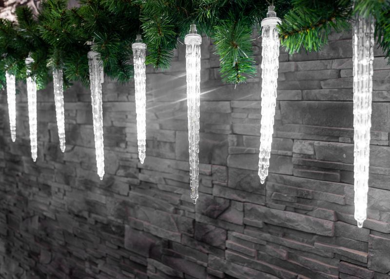 Reťaz MagicHome Vianoce Icicle, 352x LED studená biela, 16 cencúľov, vodopádový efekt, 230 V, 50 Hz, IP44, exteriér, osvetlenie, L- 4,50 + 5 m – Obrázok 3