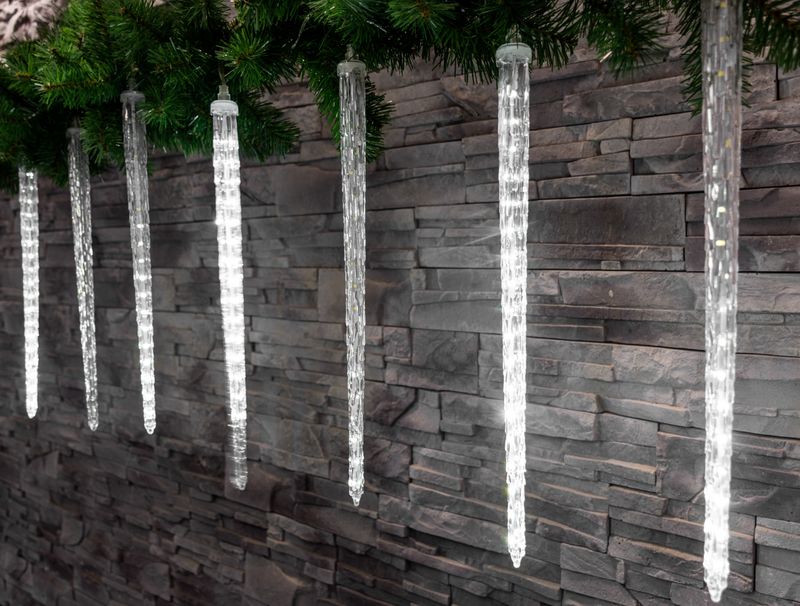 Reťaz MagicHome Vianoce Icicle, 288x LED studená biela, 8 cencúľov, vodopádový efekt, 230 V, 50 Hz, IP44, exteriér, osvetlenie, L-3,50 m, bez adaptéru – Obrázok 3