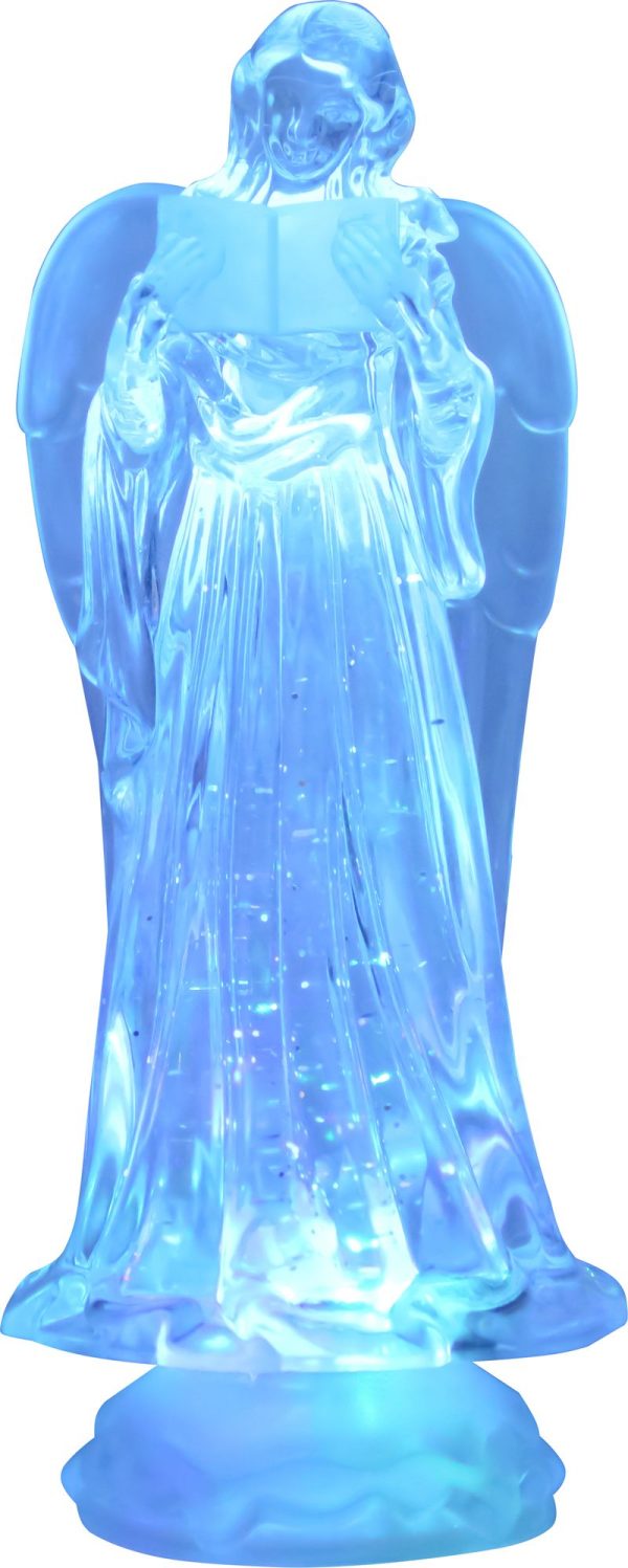 Dekorácia MagicHome Vianoce, Anjel, LED, meniaca farby, s plávajúcimi trblietkami, PE, 3xAAA, 10x25 cm – Obrázok 4