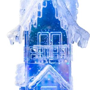 Dekorácia MagicHome Vianoce, Domček, LED, meniaca farby, s plávajúcimi trblietkami, PE, 2xAA, 950x950x2450 mm