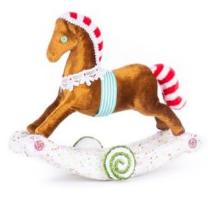 Dekorácia MagicHome Vianoce, Candy Line Perníkový hojdací koník, 30x12x26 cm