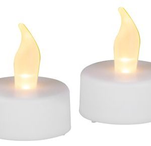 Sviečky MagicHome Vianoce, LED čajové, sada 2 ks, biele, na hrob, pohyblivý plameň