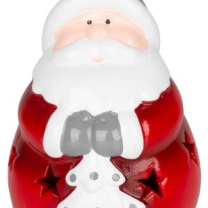 Dekorácia MagicHome Vianoce, Santa, LED, terakota, 8,5x8,2x12,5 cm